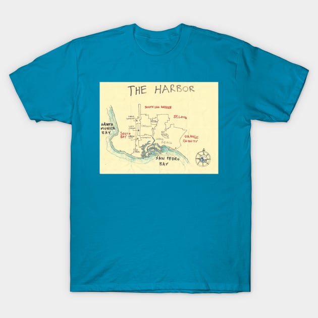 The Harbor T-Shirt by PendersleighAndSonsCartography